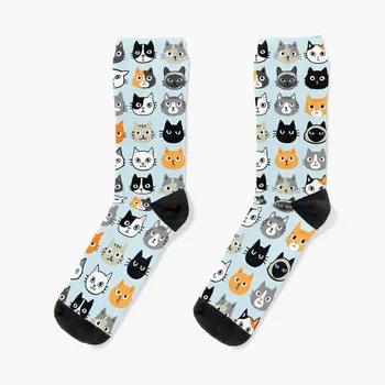 Rôzne Mačka Tváre | Roztomilý Nepredvídateľný Kitty Cat Výkresy Ponožky Zábavné ponožky muž športové pančuchy muž, vyhrievané ponožky